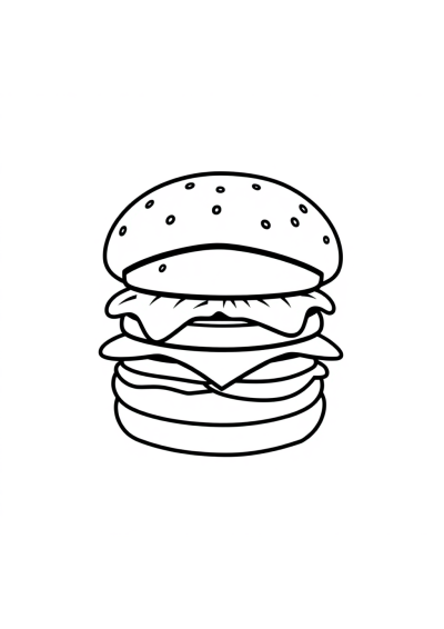Graceful Hamburger Coloring Page