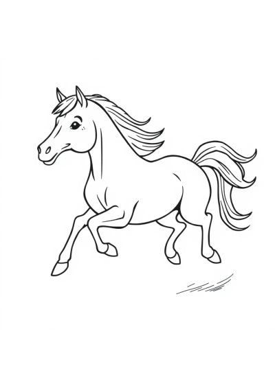 Graceful Horse Running Coloring Page