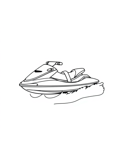 Graceful Jet Ski Coloring Page