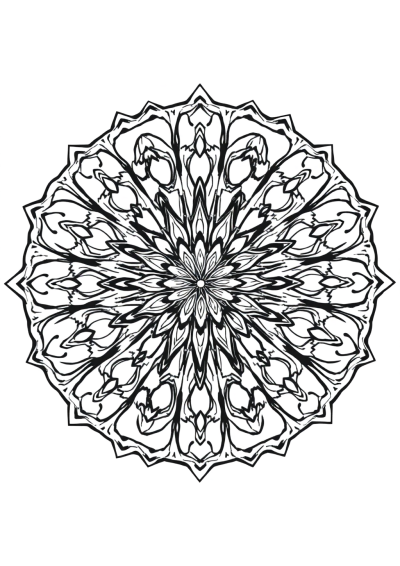 Graceful Kaleidoscope Mandala Coloring Page