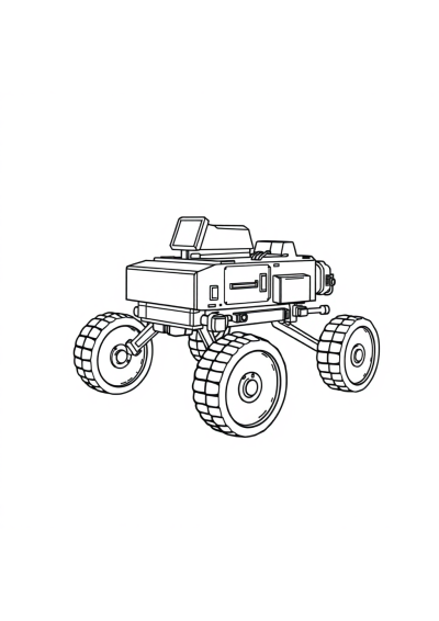 Graceful Mars Rover Coloring Page