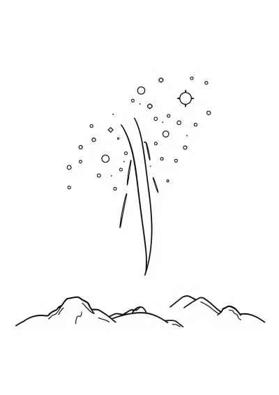 Graceful Meteor Shower Coloring Page