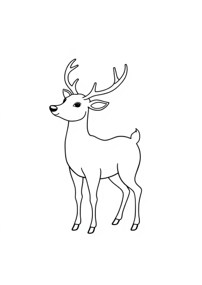 Graceful Reindeer Coloring Page