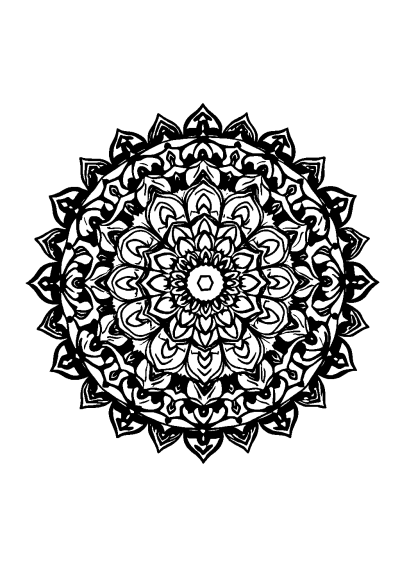Graceful Tibetan Mandala Coloring Page