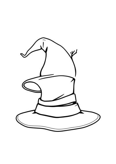 Graceful Witch Hat Coloring Page