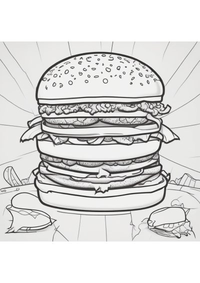 Hamburger Coloring Page