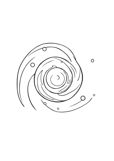 Happy Galaxy Spiral Coloring Page