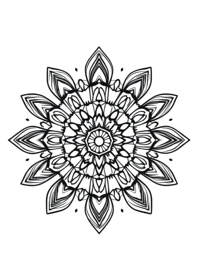 Happy Geometric Mandala Pattern Coloring Page