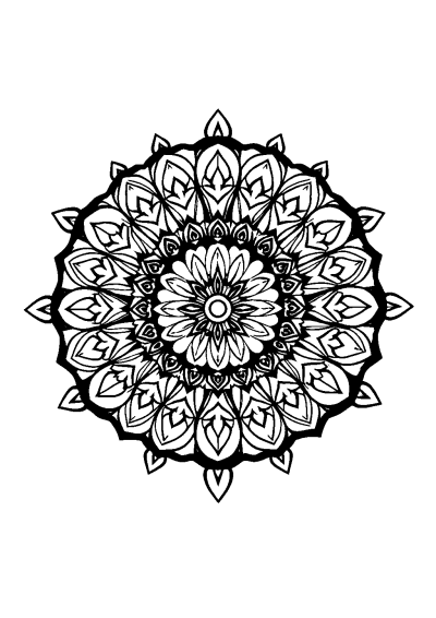 Happy Nature Inspired Mandala Coloring Page