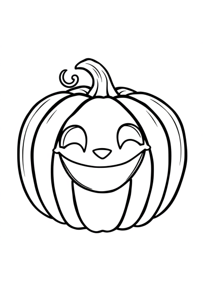 Happy Pumpkin Coloring Page