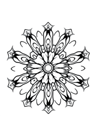 Happy Symmetrical Mandala Pattern Coloring Page