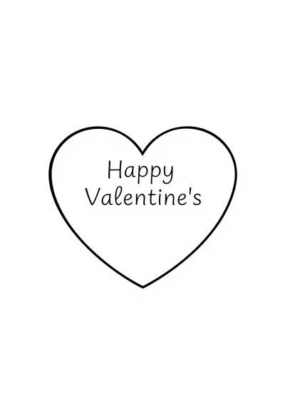Happy Valentines Heart Coloring Page