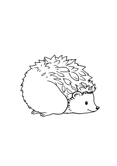 Hedgehog Curled Up Coloring Page