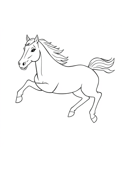 Horse Running Coloring Page