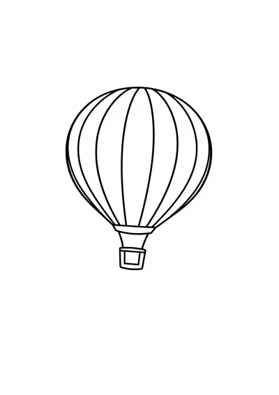 Hot Air Balloon In Space Coloring Page
