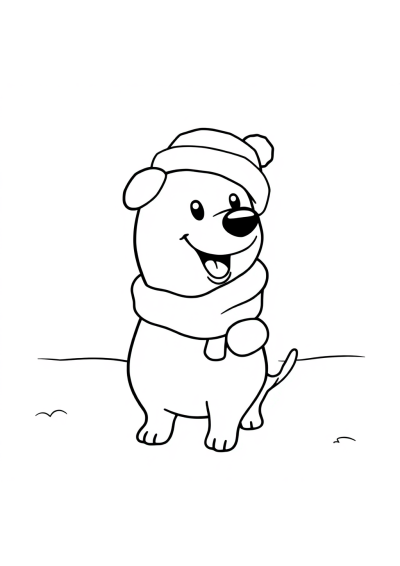 Hot Dog In Winter Coloring Page