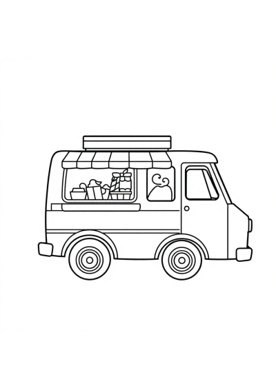 Ice Cream Truck Coloring Page