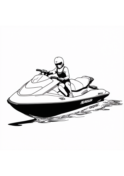 Jet Ski Coloring Page