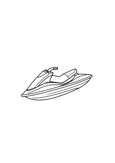 Jet Ski Underwater Coloring Page