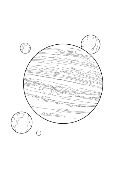 Jupiter And Moons Coloring Page