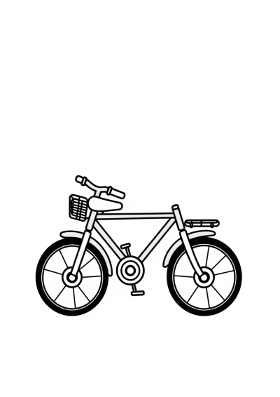 Kawaii Bicycle Coloring Page