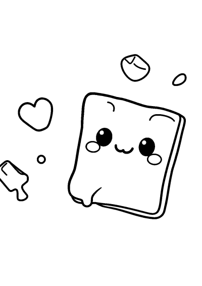 Kawaii Chocolate Bar Coloring Page