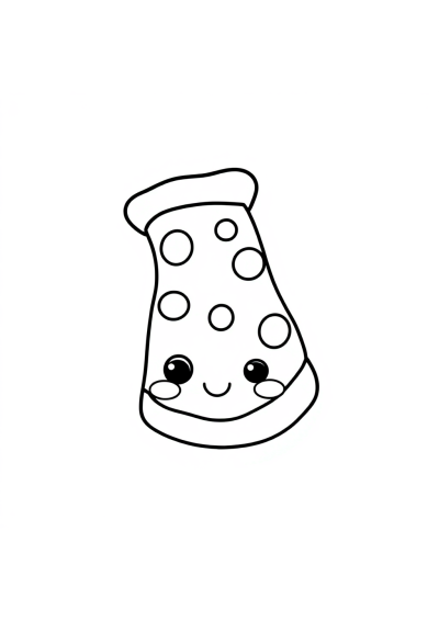 Kawaii Pizza Slice Coloring Page