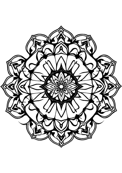 Kawaii Sacred Geometry Mandala Coloring Page