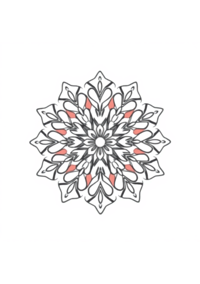Kawaii Snowflake Mandala Coloring Page