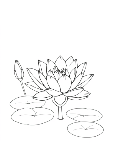 Lily Pond Coloring Page