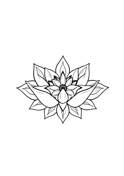 Lotus Mandala Design At Night Coloring Page