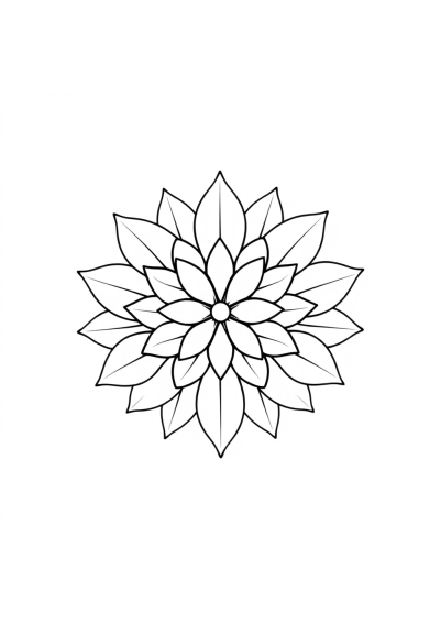 Lotus Mandala Design In Space Coloring Page