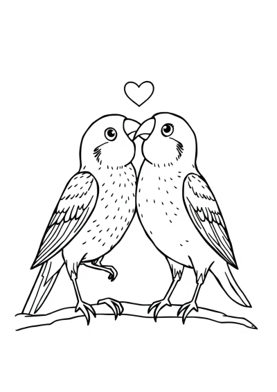 Love Birds Coloring Page