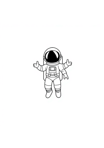 Magical Astronaut On Moon Coloring Page