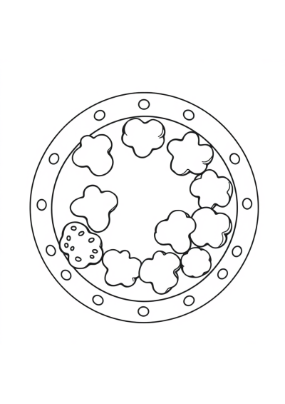Magical Cookies Plate Coloring Page