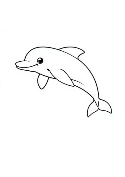 Magical Dolphin Jumping Coloring Page