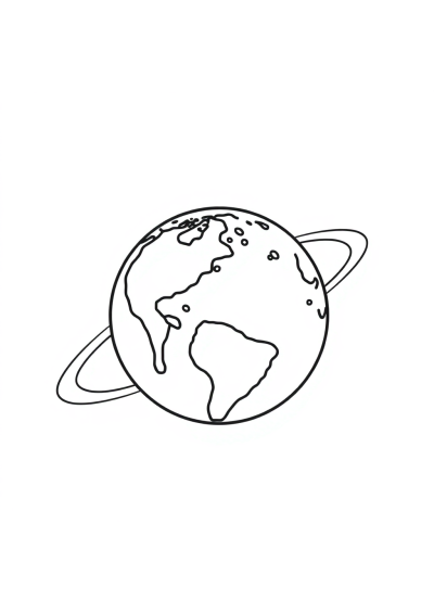 Magical Earth From Space Coloring Page