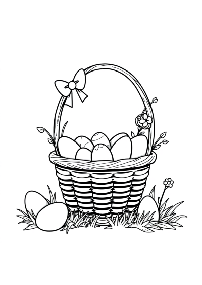 Magical Easter Basket Coloring Page