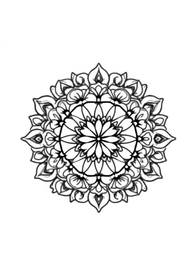 Magical Heart Shaped Mandala Coloring Page