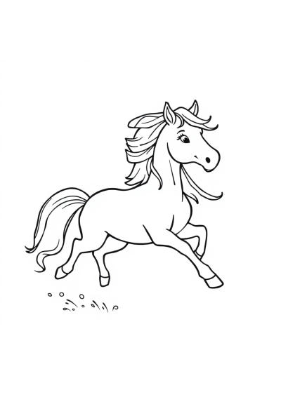 Magical Horse Running Coloring Page