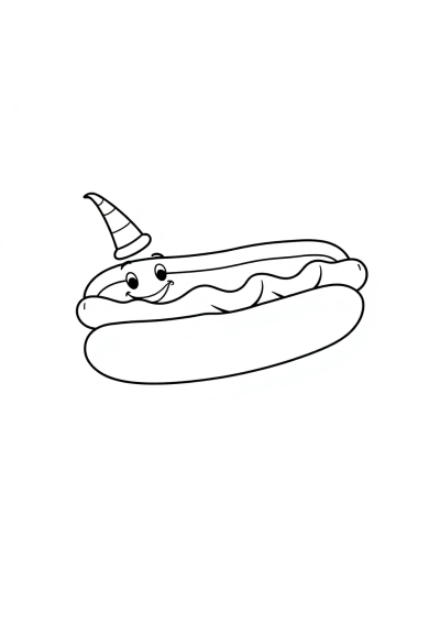 Magical Hot Dog Coloring Page