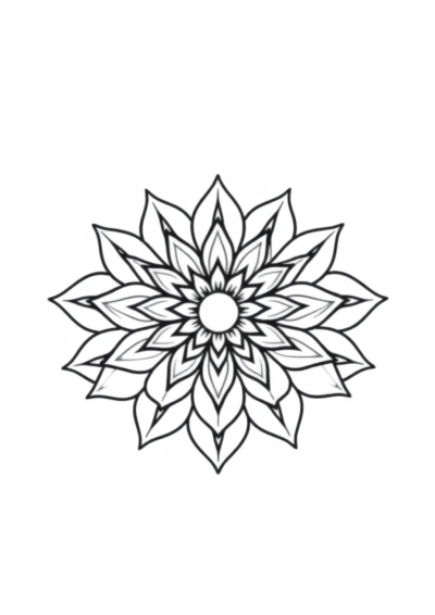 Magical Lotus Mandala Design Coloring Page