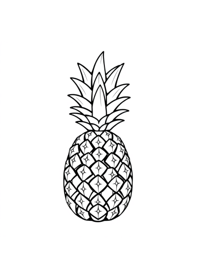 Magical Pineapple Coloring Page