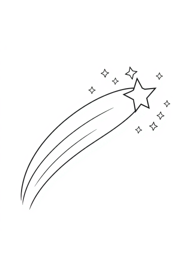 Magical Shooting Star Coloring Page