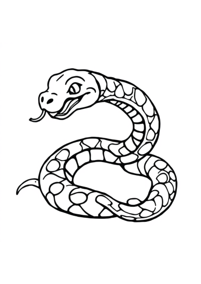 Magical Snake Coiled Coloring Page