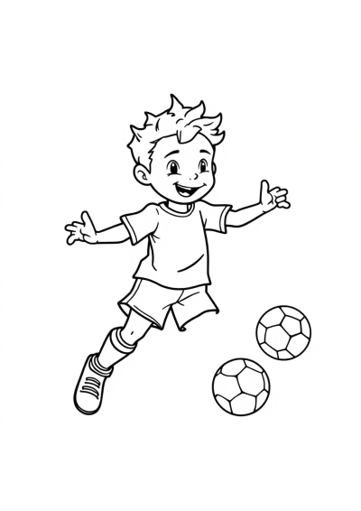 Magical Soccer Player Coloring Page