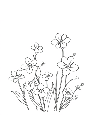 Magical Spring Blossoms Coloring Page