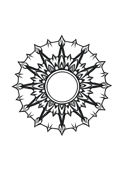 Magical Sun And Moon Mandala Coloring Page
