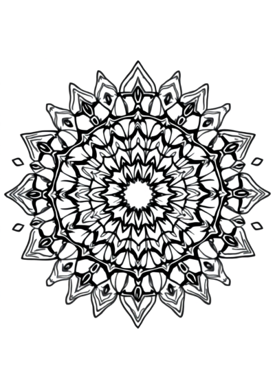 Magical Symmetrical Mandala Pattern Coloring Page