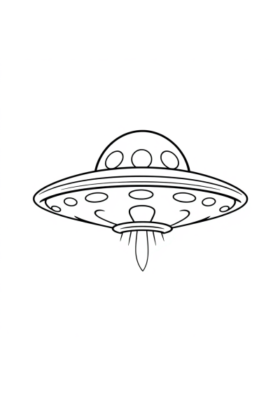 Magical Ufo Flying Saucer Coloring Page